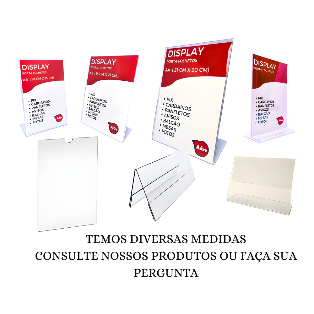 Produto: KIT 3 DISPLAYS PS EXPOSITOR A4 L 21X30